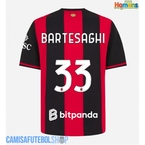 Camisa de time de futebol AC Milan Davide Bartesaghi #33 Replicas 1º Equipamento 2026-27 Manga Curta